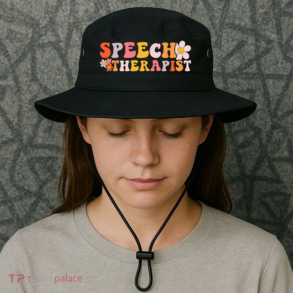 Speech Therapy Vintage Language Pathologist Speech Therapist Bucket Hat