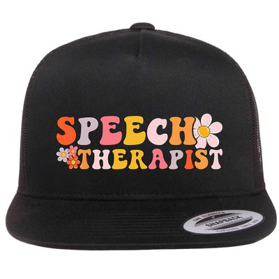 Speech Therapy Vintage Language Pathologist Speech Therapist Flatbill Hat