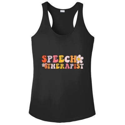 Speech Therapy Vintage Language Pathologist Speech Therapist Ladies PosiCharge Competitor Racerback Tank