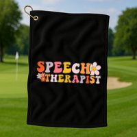 Speech Therapy Vintage Language Pathologist Speech Therapist Golf Towel