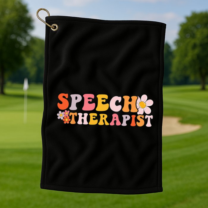 Speech Therapy Vintage Language Pathologist Speech Therapist Golf Towel