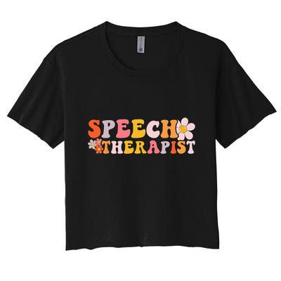 Speech Therapy Vintage Language Pathologist Speech Therapist Crop Top