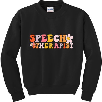 Speech Therapy Vintage Language Pathologist Speech Therapist Kids Sweatshirt