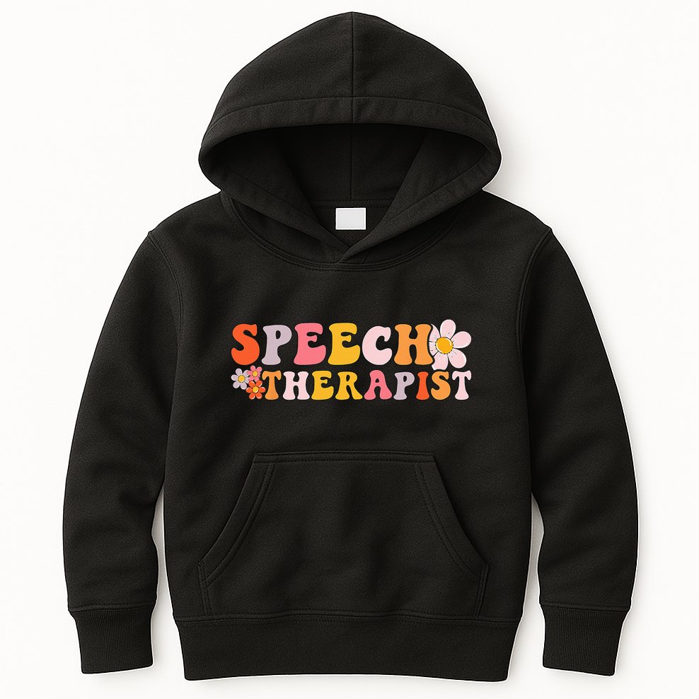 Speech Therapy Vintage Language Pathologist Speech Therapist Kids Hoodie
