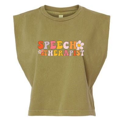 Speech Therapy Vintage Language Pathologist Speech Therapist Garment-Dyed Women's Muscle Tee