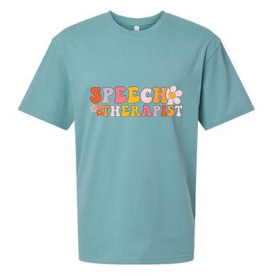 Speech Therapy Vintage Language Pathologist Speech Therapist Sueded Cloud Jersey T-Shirt