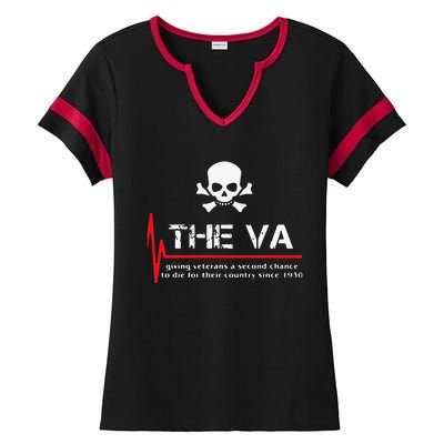 Skull The VA Giving Veterans A Second Chance Ladies Halftime Notch Neck Tee