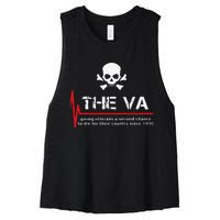 Skull The VA Giving Veterans A Second Chance Women's Racerback Cropped Tank