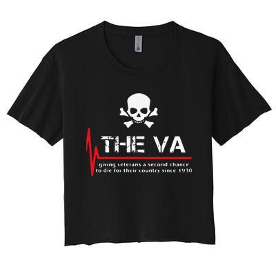 Skull The VA Giving Veterans A Second Chance Women's Crop Top Tee