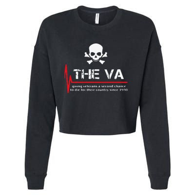 Skull The VA Giving Veterans A Second Chance Cropped Pullover Crew