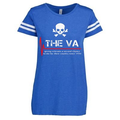 Skull The VA Giving Veterans A Second Chance Enza Ladies Jersey Football T-Shirt