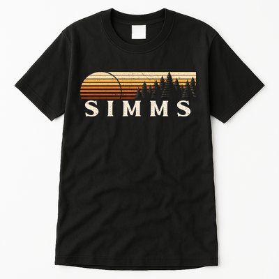 Simms Tx Vintage Evergreen Sunset Eighties Retro Tall T-Shirt