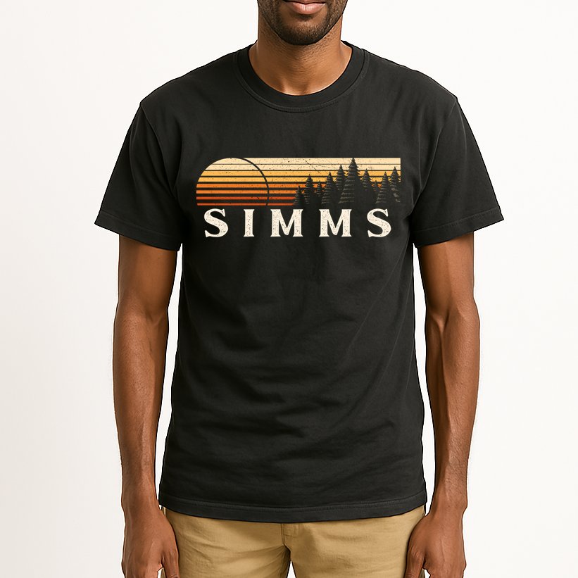 Simms Tx Vintage Evergreen Sunset Eighties Retro Tall T-Shirt