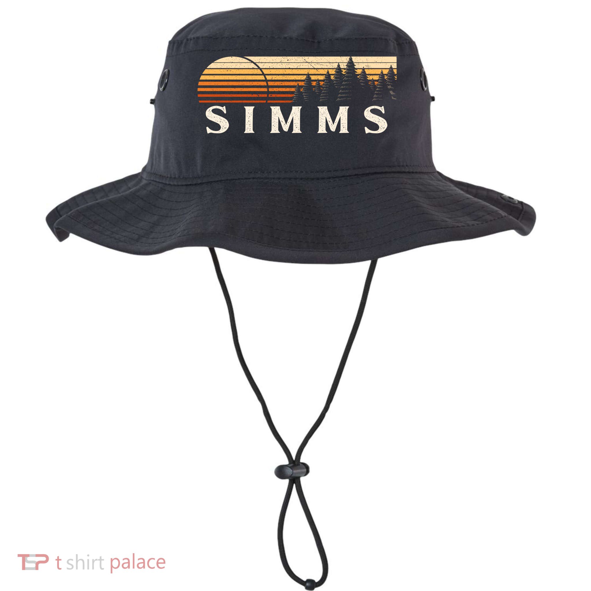 Simms Tx Vintage Evergreen Sunset Eighties Retro Bucket Hat