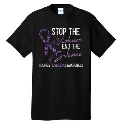 Stop The Violence Domestic Violence Awareness Ribbon Warrior Tall T-Shirt