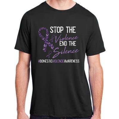 Stop The Violence Domestic Violence Awareness Ribbon Warrior Adult ChromaSoft Performance T-Shirt