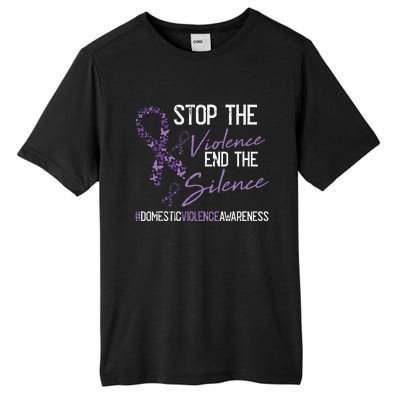 Stop The Violence Domestic Violence Awareness Ribbon Warrior Tall Fusion ChromaSoft Performance T-Shirt