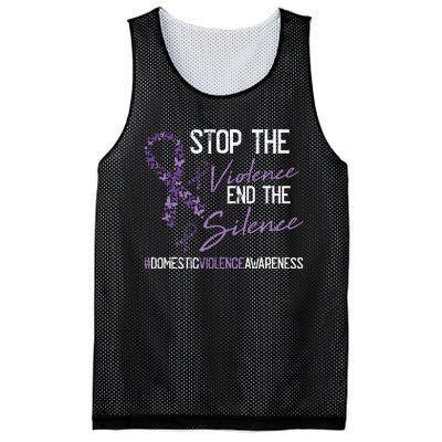 Stop The Violence Domestic Violence Awareness Ribbon Warrior Mesh Reversible Basketball Jersey Tank