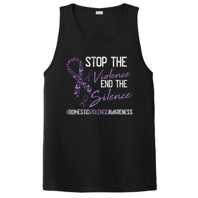 Stop The Violence Domestic Violence Awareness Ribbon Warrior PosiCharge Competitor Tank