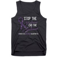 Stop The Violence Domestic Violence Awareness Ribbon Warrior Tank Top