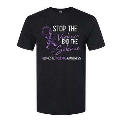 Stop The Violence Domestic Violence Awareness Ribbon Warrior Softstyle CVC T-Shirt