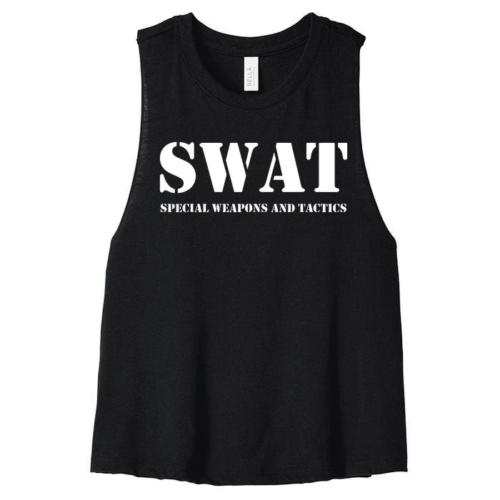 Swat Team Vintage Police Uniform Women's Racerback Cropped Tank