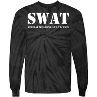 Swat Team Vintage Police Uniform Tie-Dye Long Sleeve Shirt