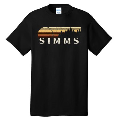 Simms Tx Vintage Evergreen Sunset Eighties Retro Tall T-Shirt