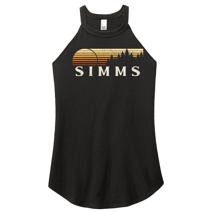 Simms Tx Vintage Evergreen Sunset Eighties Retro Women’s Perfect Tri Rocker Tank