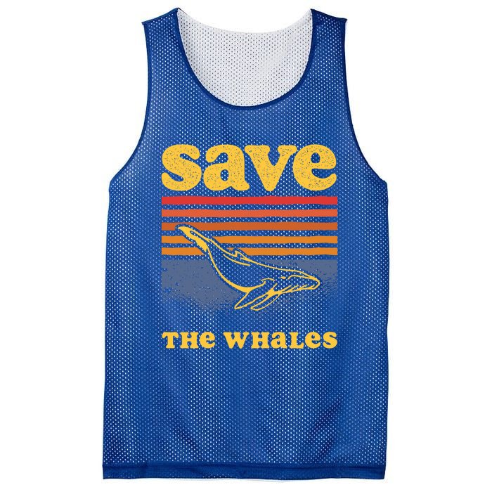 Save The Whales Killer Orca Whale Meaningful Gift Mesh Reversible Basketball Jersey Tank