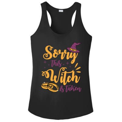 Sorry This Witch Is Taken Funny Cute Married Wife Halloween Funny Gift Ladies PosiCharge Competitor Racerback Tank