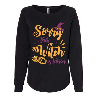 Sorry This Witch Is Taken Funny Cute Married Wife Halloween Funny Gift Womens California Wash Sweatshirt