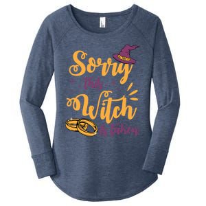 Sorry This Witch Is Taken Funny Cute Married Wife Halloween Funny Gift Women's Perfect Tri Tunic Long Sleeve Shirt