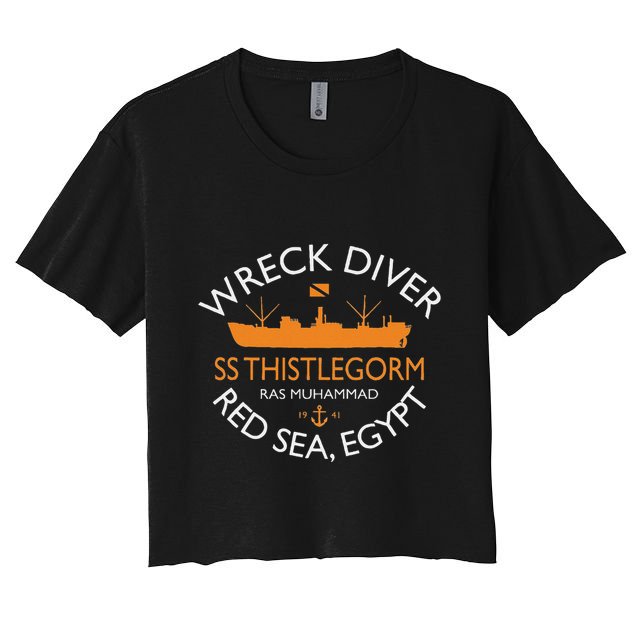 Ss Thistlegorm Wreck Diver Red Sea Egypt Women's Crop Top Tee