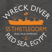 Ss Thistlegorm Wreck Diver Red Sea Egypt Vector Backpack