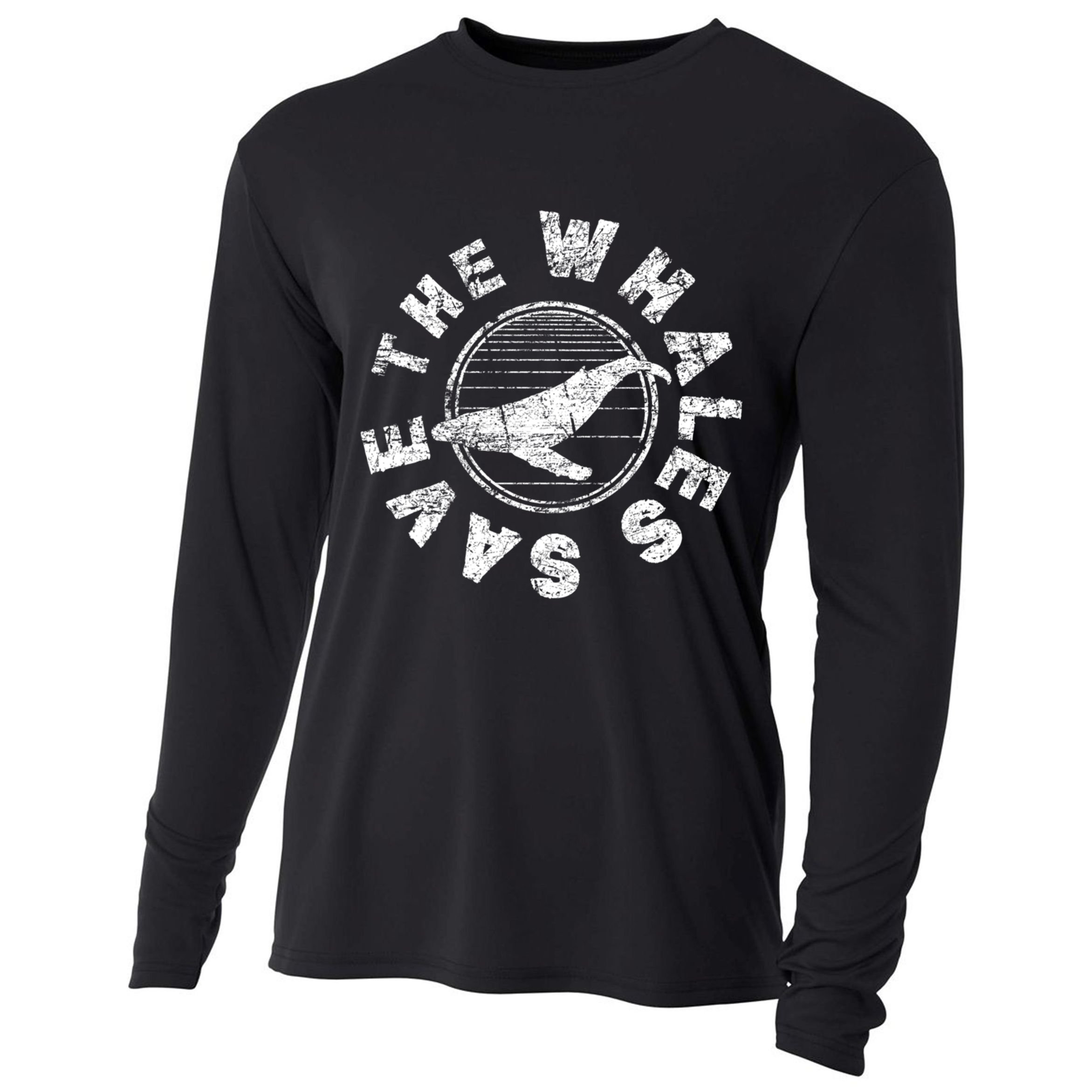 Save The Whales 80s Retro Ocean Conservation Vintage Gift Cooling Performance Long Sleeve Crew