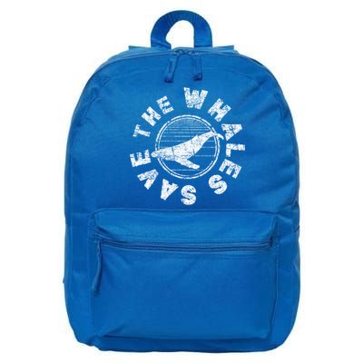 Save The Whales 80s Retro Ocean Conservation Vintage Gift 16 in Basic Backpack
