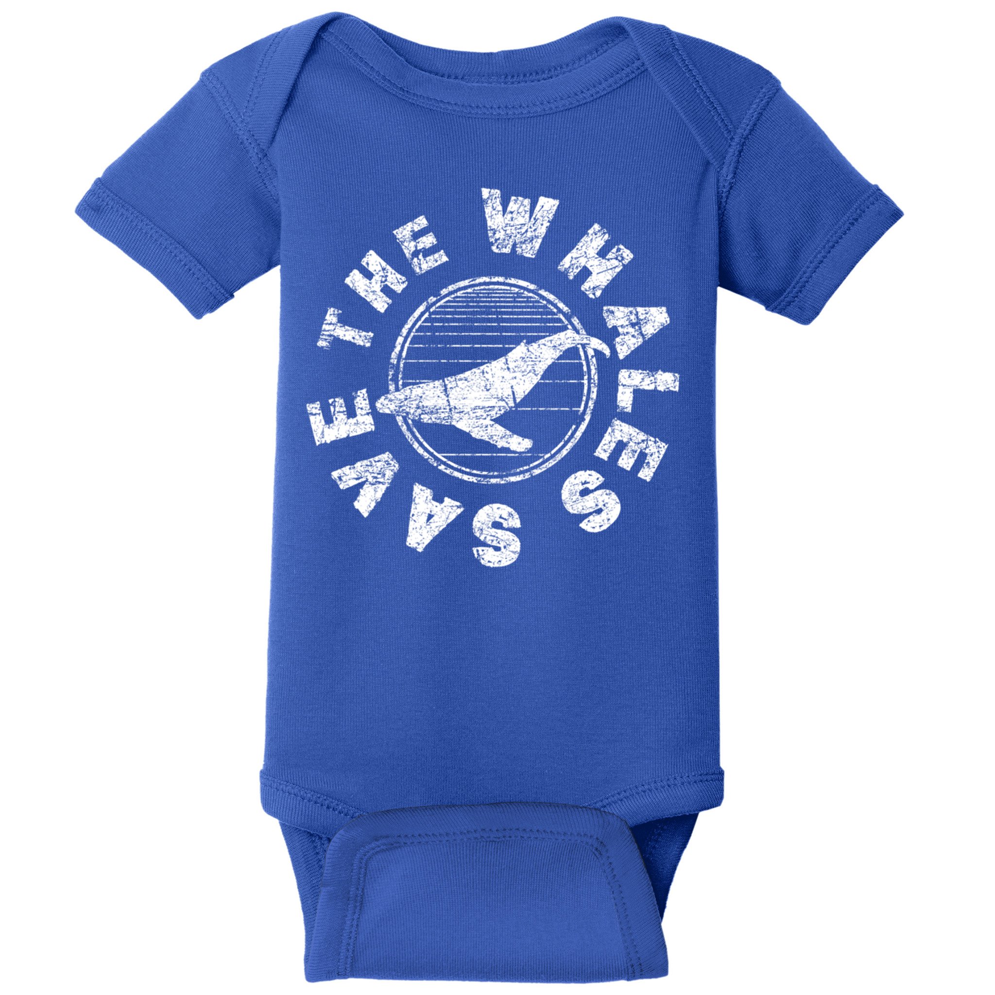 Save The Whales 80s Retro Ocean Conservation Vintage Gift Baby Bodysuit