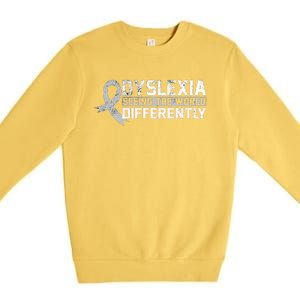 Seeing The World Differently Gift Dyslexia Meaningful Gift Premium Crewneck Sweatshirt