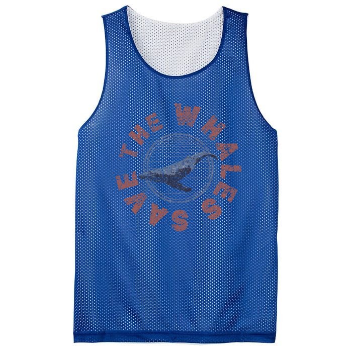 Save The Whales 80s Retro Vintage Gift Mesh Reversible Basketball Jersey Tank