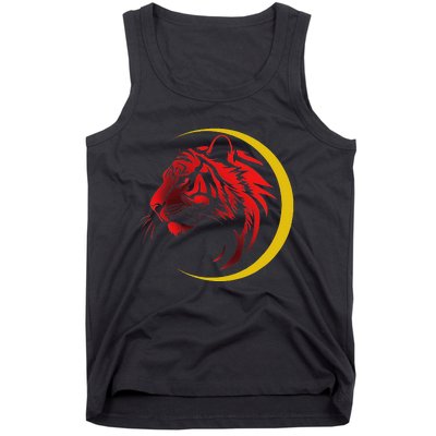 Shotokan Tiger With Gold Crescent Karate Modern Tank Top