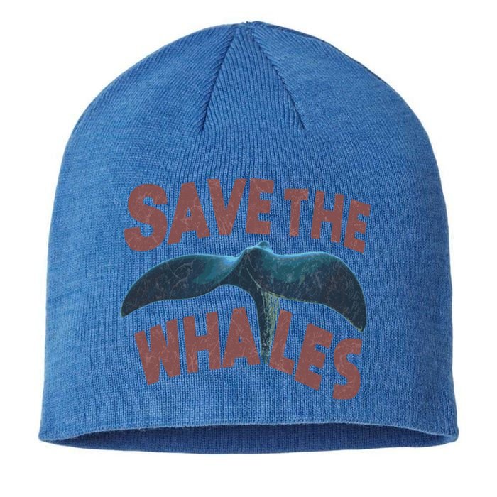 Save The Whales 80s Vintage Retro Gift Sustainable Beanie