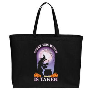 Sorry This Witch Is Taken Witch Lover Halloween Party Cute Gift Cotton Canvas Jumbo Tote