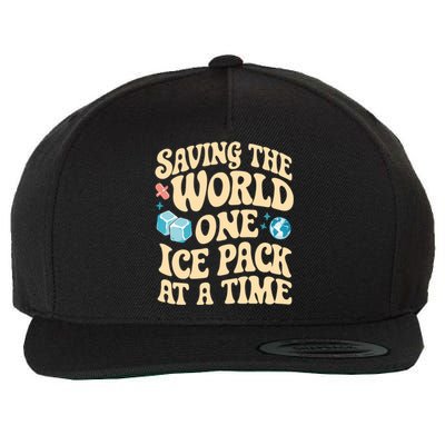 Saving The World One Ice Pack At Time School Nurse Week Gift Wool Snapback Cap