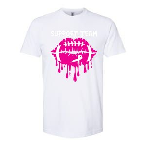 Support Team Wear Pink Football Lips Breast Cancer Warrior Great Gift Softstyle® CVC T-Shirt