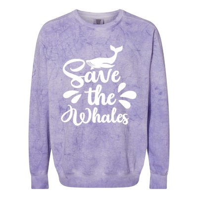 Save The Whales Cute Whales Sea Animal Funny Gift Colorblast Crewneck Sweatshirt