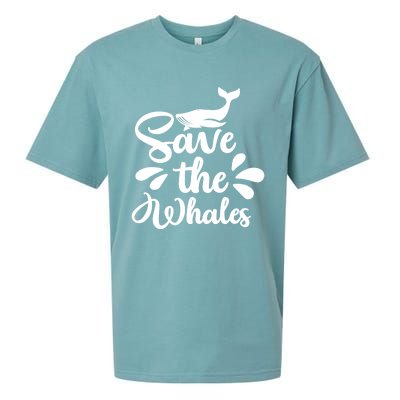 Save The Whales Cute Whales Sea Animal Funny Gift Sueded Cloud Jersey T-Shirt