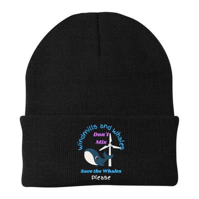 Save The Whales From Windmills In The Sea And Ocean Design Gift Beanie