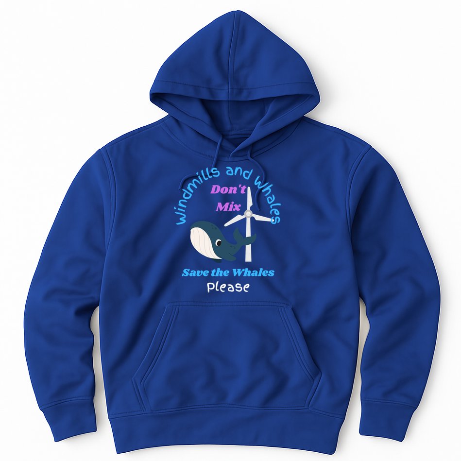 Save The Whales From Windmills In The Sea And Ocean Design Gift Hoodie