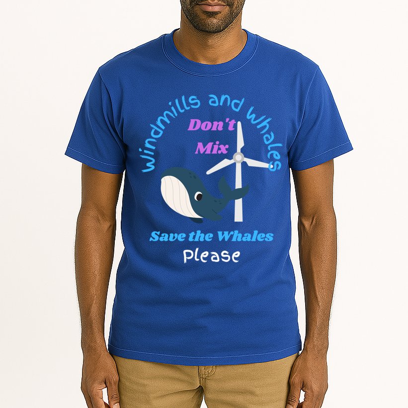 Save The Whales From Windmills In The Sea And Ocean Design Gift Tall T-Shirt
